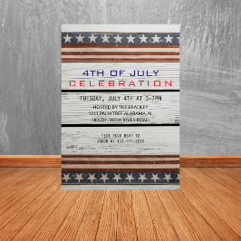 Unabhängigkeitstag für rustikalen Amerikanische Un Einladung