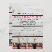 Unabhängigkeitstag für rustikalen Amerikanische Un Einladung (Vorne/Hinten)