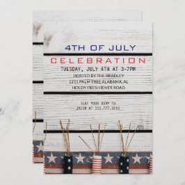 Unabhängigkeitstag für rustikalen Amerikanische Un Einladung