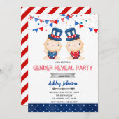 Unabhängigkeitstag Geschlecht offenbart Party Einl Einladung (Vorne/Hinten)