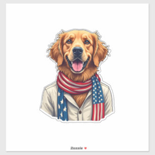 Unabhängigkeitstag Golden Retriever Vintage-Shirt  Aufkleber