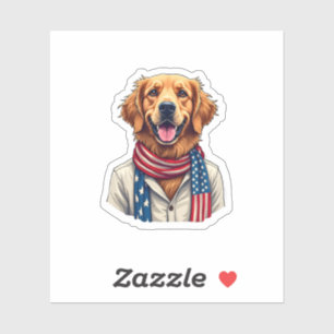 Unabhängigkeitstag Golden Retriever Vintage-Shirt  Aufkleber
