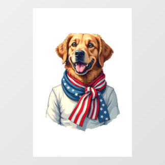 Unabhängigkeitstag Golden Retriever Vintage-Shirt  Fensteraufkleber