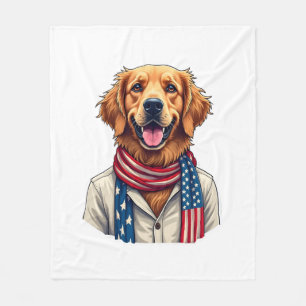 Unabhängigkeitstag Golden Retriever Vintage-Shirt  Fleecedecke