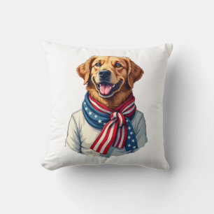 Unabhängigkeitstag Golden Retriever Vintage-Shirt  Kissen