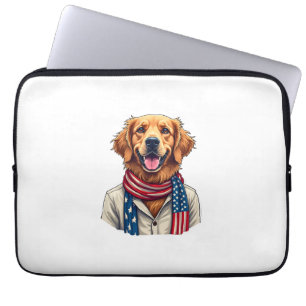 Unabhängigkeitstag Golden Retriever Vintage-Shirt  Laptopschutzhülle