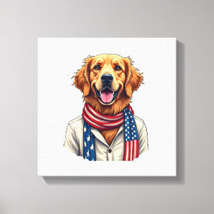 Unabhängigkeitstag Golden Retriever Vintage-Shirt  Leinwanddruck