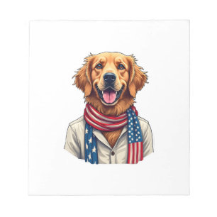 Unabhängigkeitstag Golden Retriever Vintage-Shirt  Notizblock