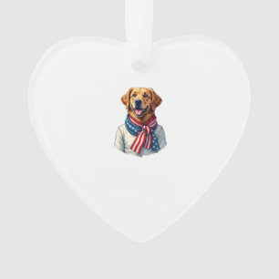 Unabhängigkeitstag Golden Retriever Vintage-Shirt  Ornament
