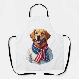 Unabhängigkeitstag Golden Retriever Vintage-Shirt  Schürze