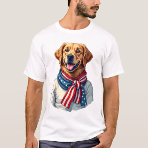 Unabhängigkeitstag Golden Retriever Vintage-Shirt  T-Shirt