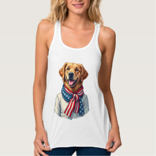 Unabhängigkeitstag Golden Retriever Vintage-Shirt  Tank Top