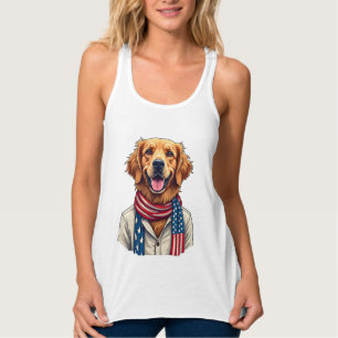 Unabhängigkeitstag Golden Retriever Vintage-Shirt  Tank Top