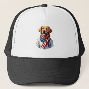 Unabhängigkeitstag Golden Retriever Vintage-Shirt  Truckerkappe