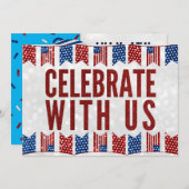 Unabhängigkeitstag GRILLEN 4. Juli Glitzer Einladu Einladung (Vorne/Hinten)