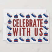 Unabhängigkeitstag GRILLEN 4. Juli Glitzer Einladung (Vorderseite)