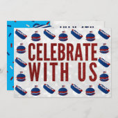 Unabhängigkeitstag GRILLEN 4. Juli Glitzer Einladung (Vorne/Hinten)