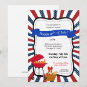 Unabhängigkeitstag GRILLEN Party Einladung (Vorne/Hinten)