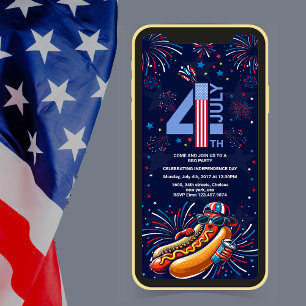 Unabhängigkeitstag GRILLEN Party Feuerwerk 4. Juli Einladung