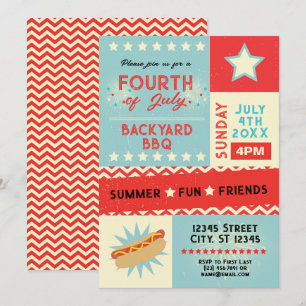 Unabhängigkeitstag-Grillparty  Einladung