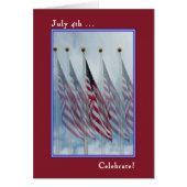 Unabhängigkeitstag-Karte mit fünf Flags (Vorne)