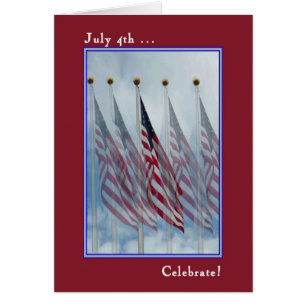 Unabhängigkeitstag-Karte mit fünf Flags