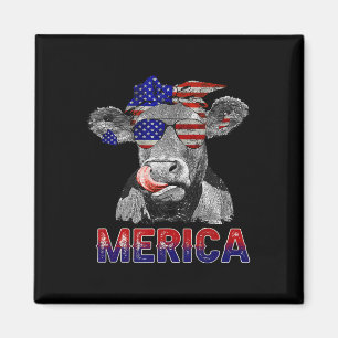 Unabhängigkeitstag Kuh Merica 4. Juli Kühe Liebhab Magnet