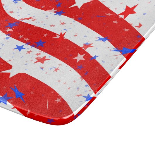 Unabhängigkeitstag kurbelte US Flagge Schneidebrett (Ecke)