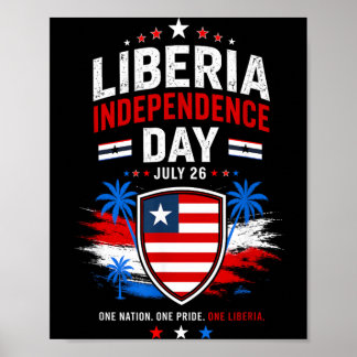 Unabhängigkeitstag Liberia 26. Juli Liberia-Flagge Poster