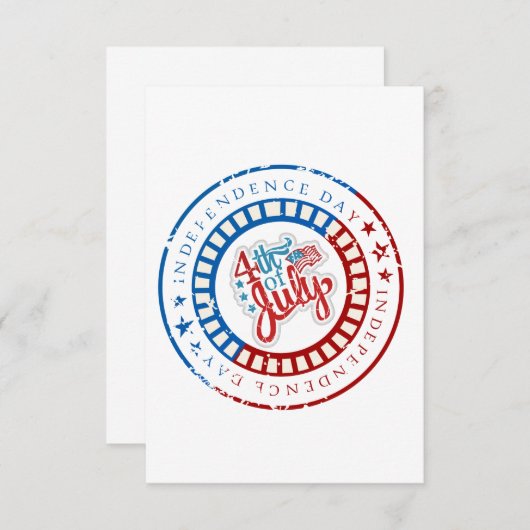 Unabhängigkeitstag mit 4. Juli Mitte Begleitkarte (Vorne/Hinten)