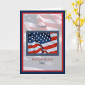 Unabhängigkeitstag mit Flags Card Karte (Gelbe Blume)