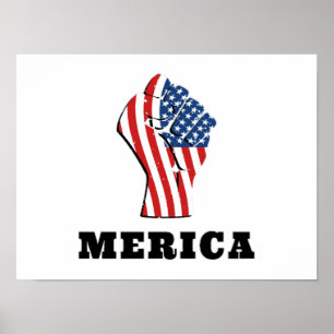 Unabhängigkeitstag Nah Fist USA Flag 4. Juli Poster