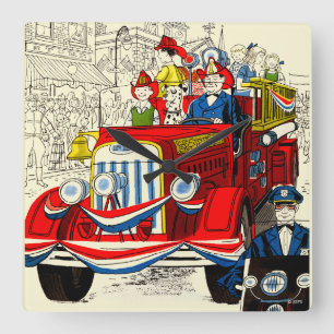 Unabhängigkeitstag-Parade Quadratische Wanduhr