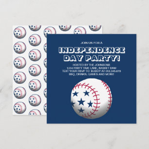 Unabhängigkeitstag Party Baseball Einladung