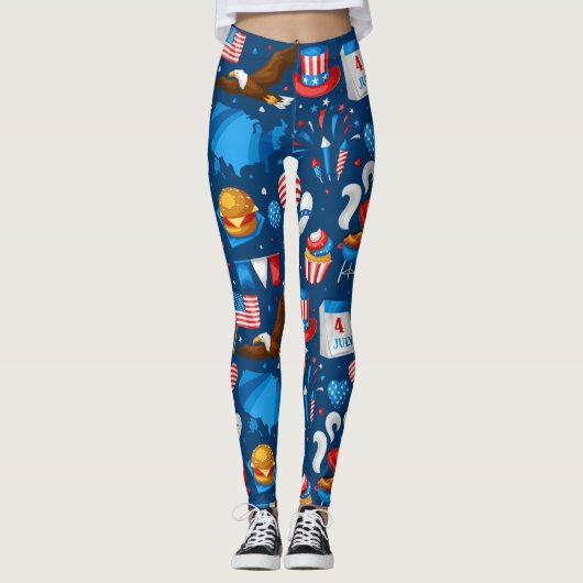 Unabhängigkeitstag Party Leggings (Vorderseite)