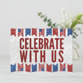 Unabhängigkeitstag Picnic 4. Juli Glitzer Einladun Einladung (Stehend Vorderseite)