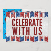 Unabhängigkeitstag Picnic 4. Juli Glitzer Einladun Einladung (Vorne/Hinten)