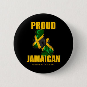 Unabhängigkeitstag Proud jamaikanischen Boxhandsch Button