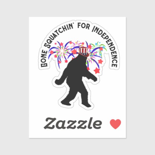 Unabhängigkeitstag Sasquatch Aufkleber (Blatt)