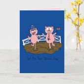 Unabhängigkeitstag Schweine 4. Juli Karte (Gelbe Blume)