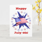 Unabhängigkeitstag Star Circle Karte (Gelbe Blume)