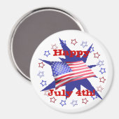 Unabhängigkeitstag Star Circle Magnet (Vorderseite/Rückseite)