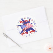 Unabhängigkeitstag Star Circle Runder Aufkleber (Umschlag)