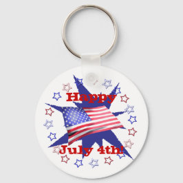 Unabhängigkeitstag Star Circle Schlüsselanhänger