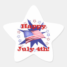 Unabhängigkeitstag Star Circle Stern-Aufkleber