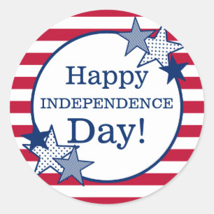 Unabhängigkeitstag Stars Streifen Modernes Patriot Runder Aufkleber
