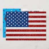 Unabhängigkeitstag Tailgate 4. Juli Glitzer Einlad Einladung (Vorne/Hinten)