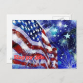 Unabhängigkeitstag und 4. Juli Postkarte (Vorne/Hinten)
