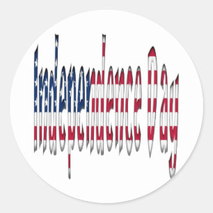 Unabhängigkeitstag US Flagge USA Typografie Runder Aufkleber