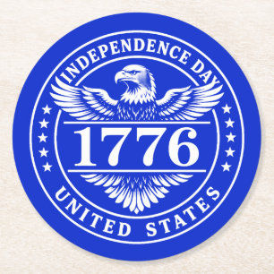 Unabhängigkeitstag USA-Adler-Abzeichen Runder Pappuntersetzer